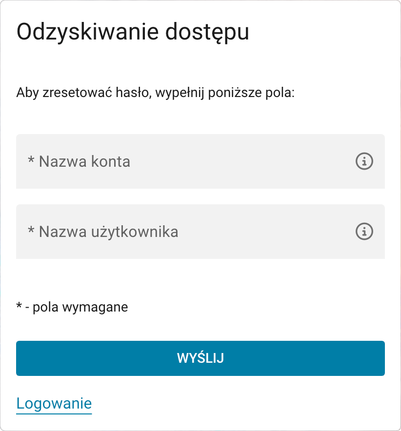 Reset hasła