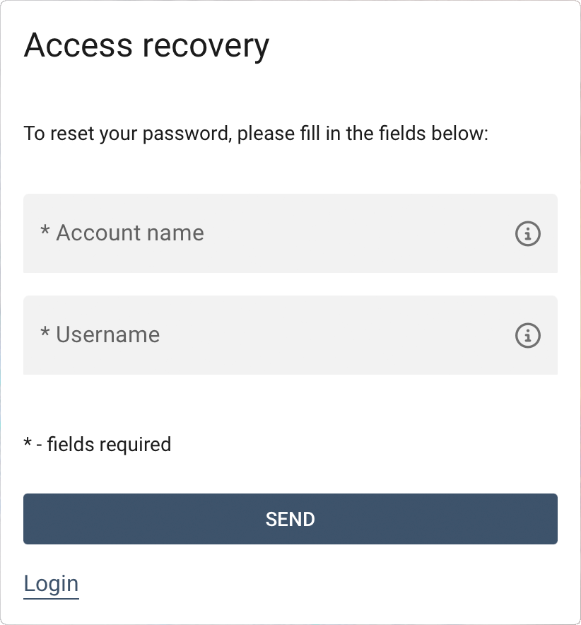 Password reset